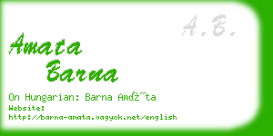 amata barna business card
